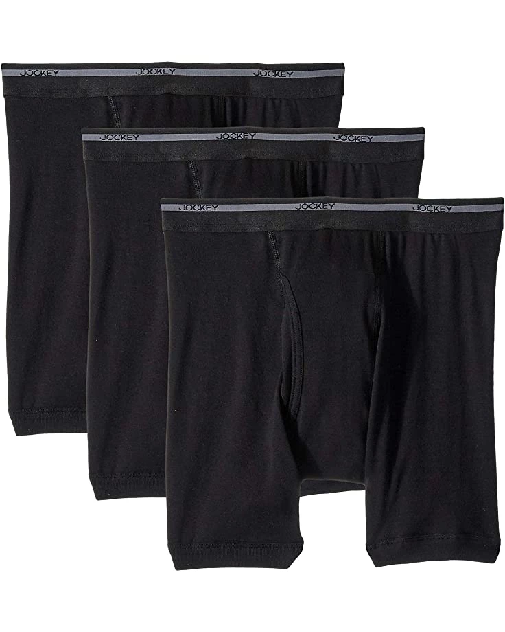 Jockey 100% Cotton Classic Knits Full Rise Boxer Brief 3-Pack | Underwear 3 Jockey 100% Cotton Classic Knits Full Rise Boxer Brief 3-Pack | Underwear